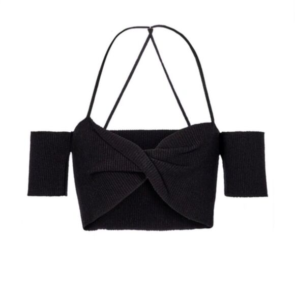 NEW Jacquemus Soleil crop top black 42 / 10 - Picture 2 of 6